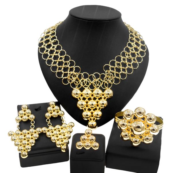 yulaili exquisite brazilian gold jewelry set unique women big style latest design necklace bead shape jewellery sets, Black
yulaili exquisite brazilian gold jewelry set unique women big style latest design necklace bead shape jewellery sets, Black