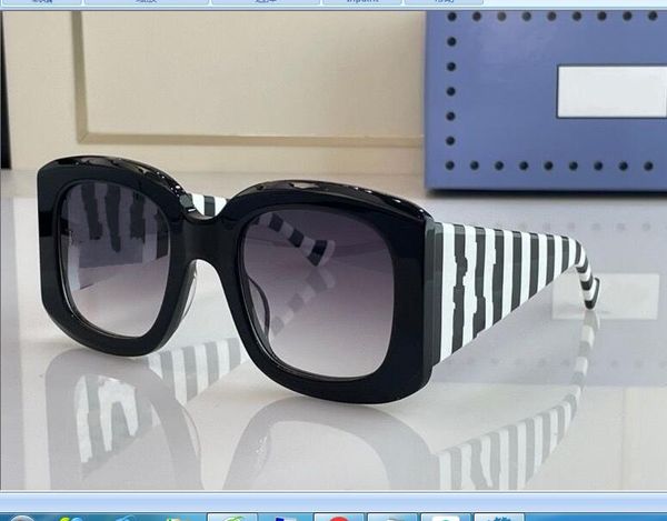 2023 women men fashion sunglasses black white strips width plank frame light purple square glasses available with box, White;black
2023 women men fashion sunglasses black white strips width plank frame light purple square glasses available with box, White;black
