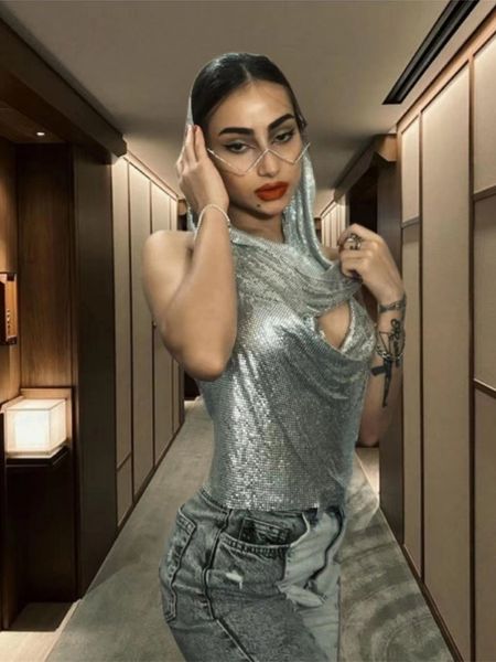 womens tanks camis y2k fashion metallic sequins women crop tank with headscarf backless hollow out halter metal sequined chain corset 23051, White
womens tanks camis y2k fashion metallic sequins women crop tank with headscarf backless hollow out halter metal sequined chain corset 23051, White