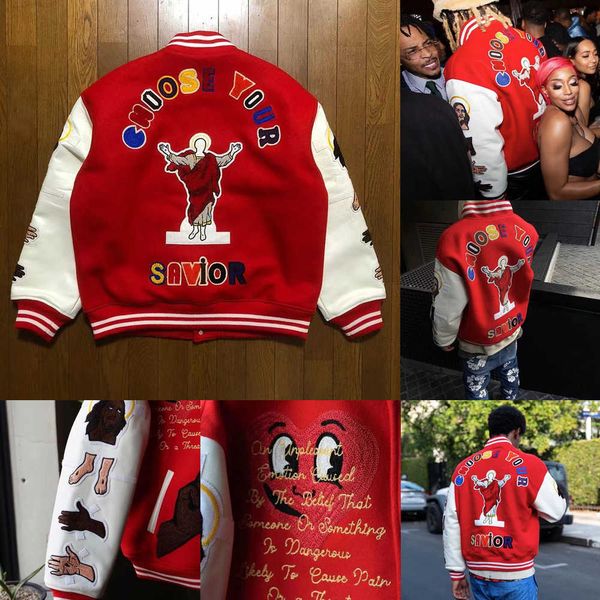 men designer jacket jesus embroidery saint baseball streetwear patchwork letter asap rocky harajuku college varsity coat nijo, Black;brown
men designer jacket jesus embroidery saint baseball streetwear patchwork letter asap rocky harajuku college varsity coat nijo, Black;brown