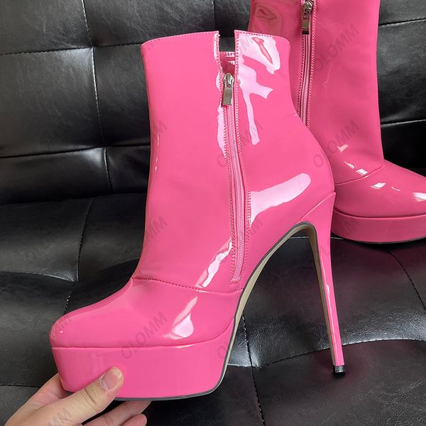 olomm glossy women winter ankle boots platform stiletto high heels round toe gorgeous 9 colors party shoes plus us size 5-20, Black
olomm glossy women winter ankle boots platform stiletto high heels round toe gorgeous 9 colors party shoes plus us size 5-20, Black