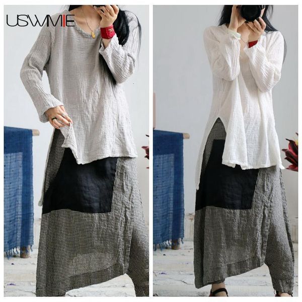 women's blouses shirts uswmie summer women literature joker simple vneck solid color shirt irregular hem breathable plus size 230510, White
women's blouses shirts uswmie summer women literature joker simple vneck solid color shirt irregular hem breathable plus size 230510, White