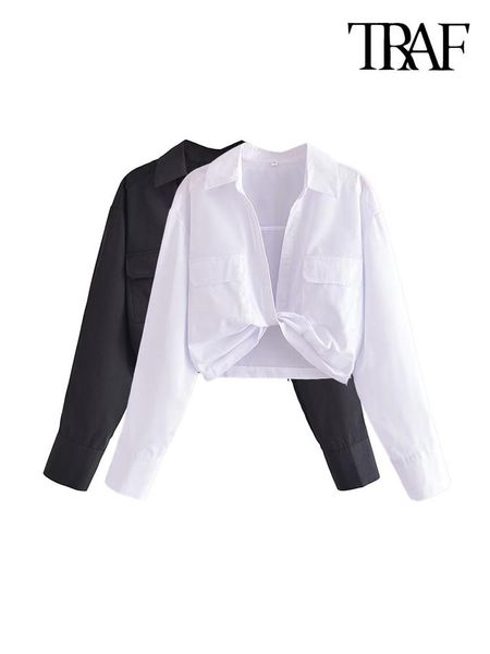 shirts traf women fashion with knotted front pockets poplin crop blouses vintage long sleeve side zipper female shirts chic, White
shirts traf women fashion with knotted front pockets poplin crop blouses vintage long sleeve side zipper female shirts chic, White
