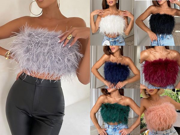 women's tanks camis echoine stapless fur crop corset pink white sleeveless tube streetwear vest cami party club clothing 230510
women's tanks camis echoine stapless fur crop corset pink white sleeveless tube streetwear vest cami party club clothing 230510