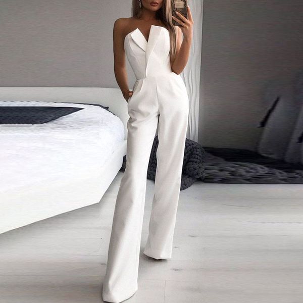 women's two piece pants highquality pure white wedding highwaist elegant color sleeveless offshoulder corset jumpsuit summer style 2305
women's two piece pants highquality pure white wedding highwaist elegant color sleeveless offshoulder corset jumpsuit summer style 2305