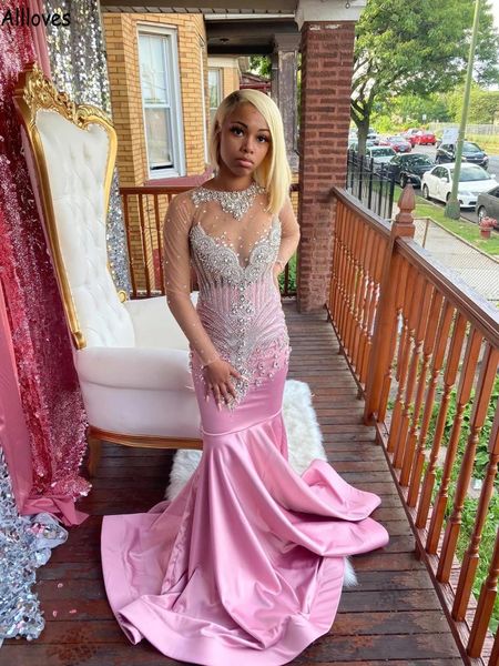 2023 sparkly prom dresses jewel neck pink luxury crystal beads illusion mermaid long sleeves evening dress plus size party gowns for african, Black
2023 sparkly prom dresses jewel neck pink luxury crystal beads illusion mermaid long sleeves evening dress plus size party gowns for african, Black