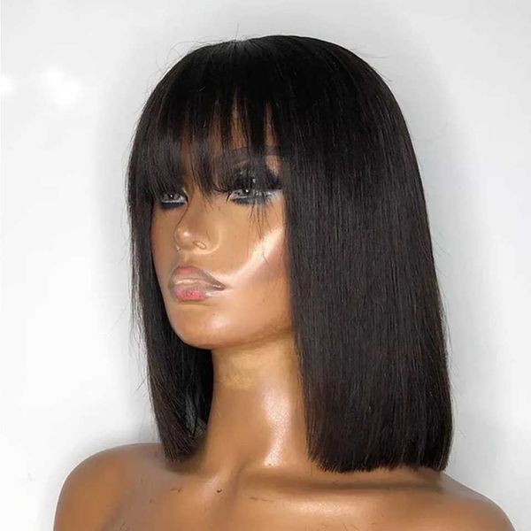 hair wigs straight bob human with bangs full machine made glueless brazilian remy no lace for woman 230510, Black
hair wigs straight bob human with bangs full machine made glueless brazilian remy no lace for woman 230510, Black