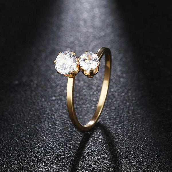 band rings stainless steel rings for women double zircon engagement wedding ring jewelry, Silver
band rings stainless steel rings for women double zircon engagement wedding ring jewelry, Silver
