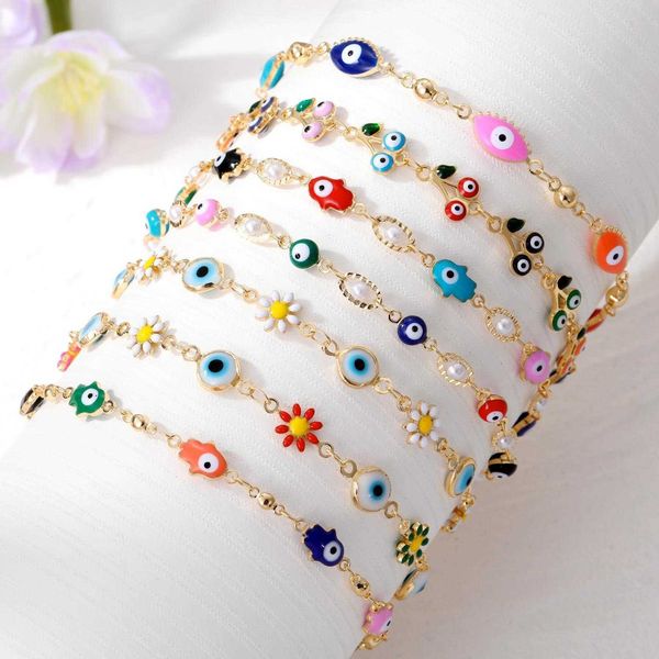 bohemian ethnic style colorful eye bracelet hollow dripping pearl devils pendant ornaments, Golden;silver
bohemian ethnic style colorful eye bracelet hollow dripping pearl devils pendant ornaments, Golden;silver