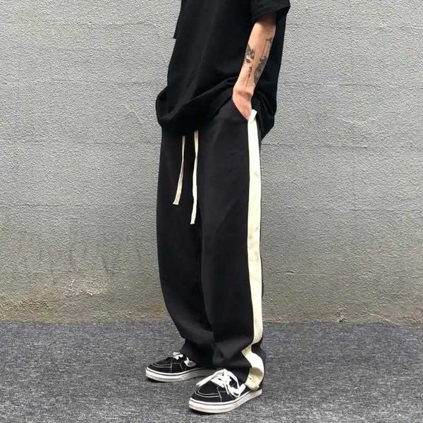men's pants vintage pants for men and women jogging baggy sweatpants harajuku stripe casual trousers wide pants oversized male y2k clot, Black
men's pants vintage pants for men and women jogging baggy sweatpants harajuku stripe casual trousers wide pants oversized male y2k clot, Black