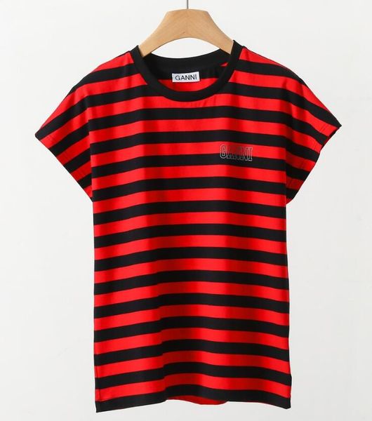 designer t shirt summer bat short sleeve red black stripes ganni women tshirt tee, White
designer t shirt summer bat short sleeve red black stripes ganni women tshirt tee, White