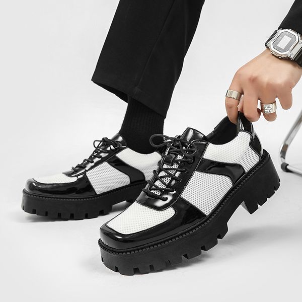 summer spring men platform leather shoes breathable office bussiness formal shoes square toe male wedding dress shoes, Black
summer spring men platform leather shoes breathable office bussiness formal shoes square toe male wedding dress shoes, Black