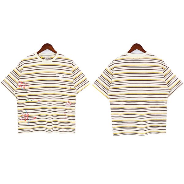men's and women's t shirt 2023 fashion designer brand summer new stripe speckle print round neck short sleeve loose high street ca, White
men's and women's t shirt 2023 fashion designer brand summer new stripe speckle print round neck short sleeve loose high street ca, White