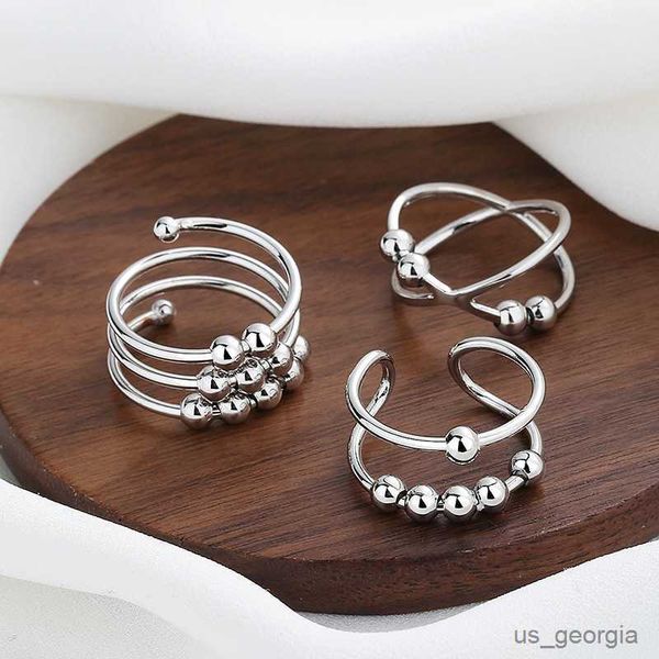 band rings ring spiral simulated pearl rings rotate y anti stress anxiety ring toy for teens girls trend, Silver
band rings ring spiral simulated pearl rings rotate y anti stress anxiety ring toy for teens girls trend, Silver