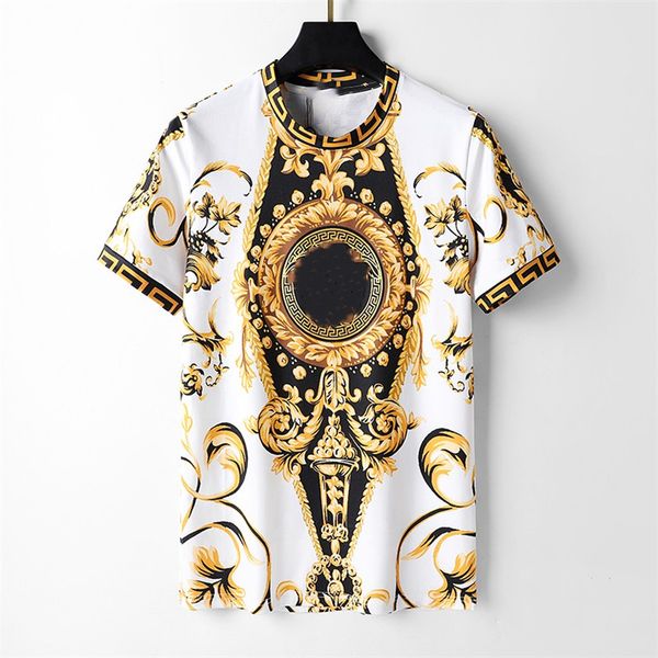 summer new men's t-shirt fashion trend designer european and american style printed personality hundred match young charm internet cele, White;black
summer new men's t-shirt fashion trend designer european and american style printed personality hundred match young charm internet cele, White;black