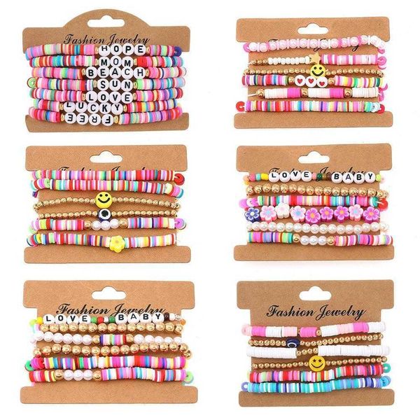 summer colorful clay letter smiley strand face beaded bracelet vintage soft pottery stretch set, Black
summer colorful clay letter smiley strand face beaded bracelet vintage soft pottery stretch set, Black