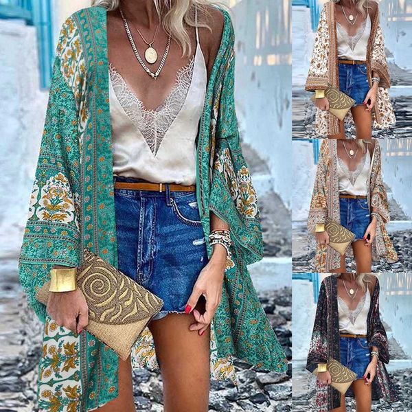 women's swimwear women cardigan summer open front bohemian floral printed blouse kimono casual loose beach long sleeve blusas coverups, White;black
women's swimwear women cardigan summer open front bohemian floral printed blouse kimono casual loose beach long sleeve blusas coverups, White;black