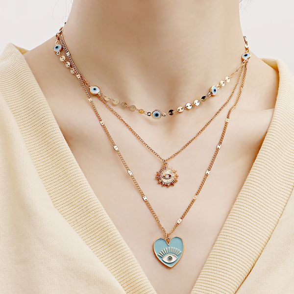 fashion jewelry 5 color luxury designer necklace jewlery designer for women ins multi-layer devil's eye collarbone chain cool wind eye, Silver
fashion jewelry 5 color luxury designer necklace jewlery designer for women ins multi-layer devil's eye collarbone chain cool wind eye, Silver