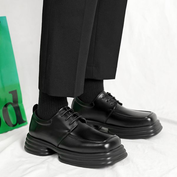 casual leather shoes for man vintage square toe derby shoes soft comfortable male chunky flats lace up mens dress shoes, Black
casual leather shoes for man vintage square toe derby shoes soft comfortable male chunky flats lace up mens dress shoes, Black