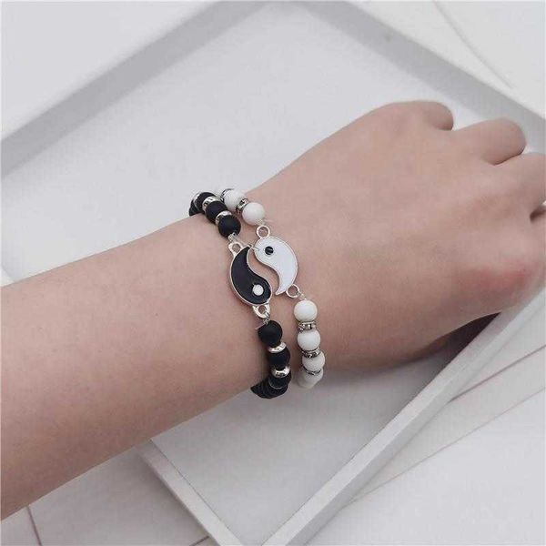 yin yang strands tai chi gossip natural stone beaded bracelet personality simple couple, Black
yin yang strands tai chi gossip natural stone beaded bracelet personality simple couple, Black