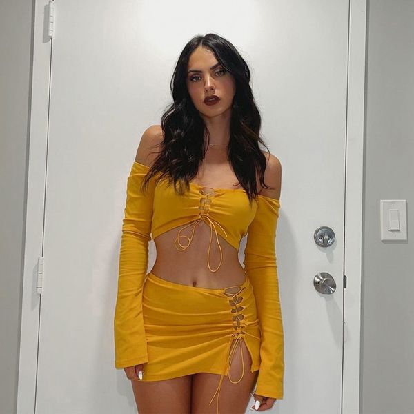 two piece dress solid womens summer skirt sets mesh long sleeve crop mini s bodycon highwaisted 299 230509, White
two piece dress solid womens summer skirt sets mesh long sleeve crop mini s bodycon highwaisted 299 230509, White