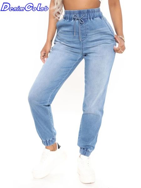 women's jeans denimcolab high elastic waist harem pants jogger jeans woman loose tie feet streetwear stretch denim pants trousers 23051, Blue
women's jeans denimcolab high elastic waist harem pants jogger jeans woman loose tie feet streetwear stretch denim pants trousers 23051, Blue