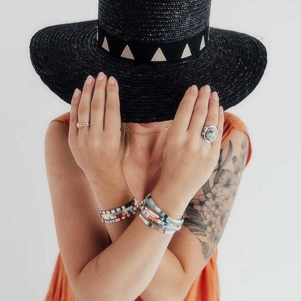ins bohemian style creative special strand interest design tila beads handmade beaded distressed small bracelet for women, Black
ins bohemian style creative special strand interest design tila beads handmade beaded distressed small bracelet for women, Black