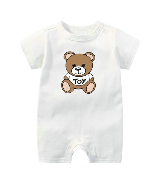 

Baby Rompers Newborn Clothes Short Sleeve Cotton Designer Romper Infant Clothing Baby Boys Girls Jumpsuits, White