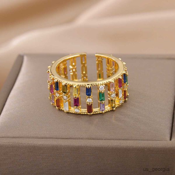 band rings luxury colorful zircon rings for women open stainless steel gold plated couple ring eternity promise wedding jewerly, Silver
band rings luxury colorful zircon rings for women open stainless steel gold plated couple ring eternity promise wedding jewerly, Silver