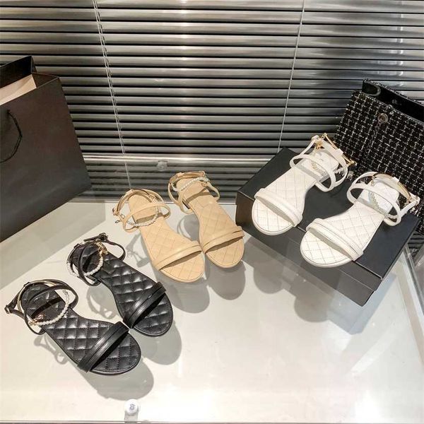 chan c luxury designer women sandal leather pearls chains slingback sandal classic pointed toe summer flat mules outside lady quilted checks, Black
chan c luxury designer women sandal leather pearls chains slingback sandal classic pointed toe summer flat mules outside lady quilted checks, Black