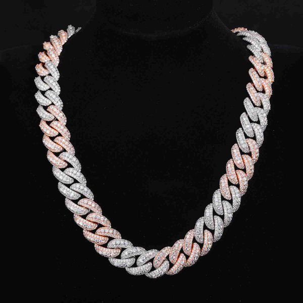 custom color 2 tones 18mm 925 sterling silver 3 row vvs moissanite diamond iced out bubble cuban link chain necklace
custom color 2 tones 18mm 925 sterling silver 3 row vvs moissanite diamond iced out bubble cuban link chain necklace