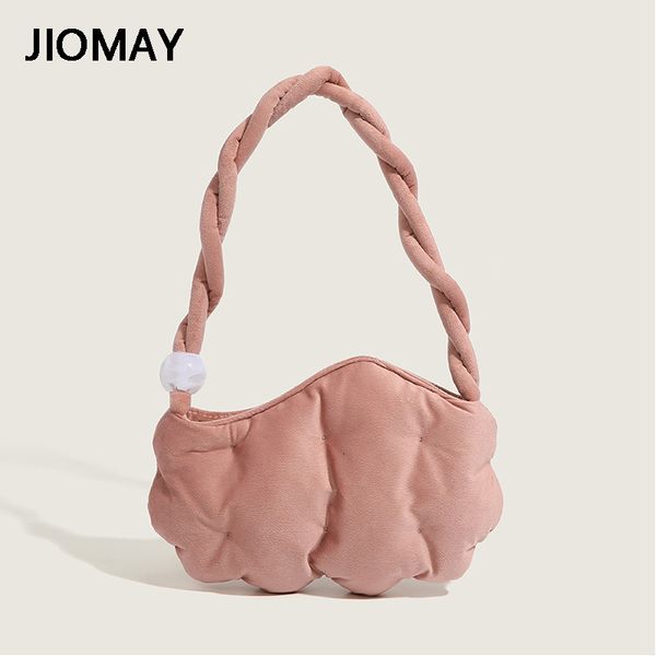 evening bags jiomay flannel shoulder bag womens fashion designer handbag solid color pleated twisted handle bead biscuit shaped bag 230509
evening bags jiomay flannel shoulder bag womens fashion designer handbag solid color pleated twisted handle bead biscuit shaped bag 230509