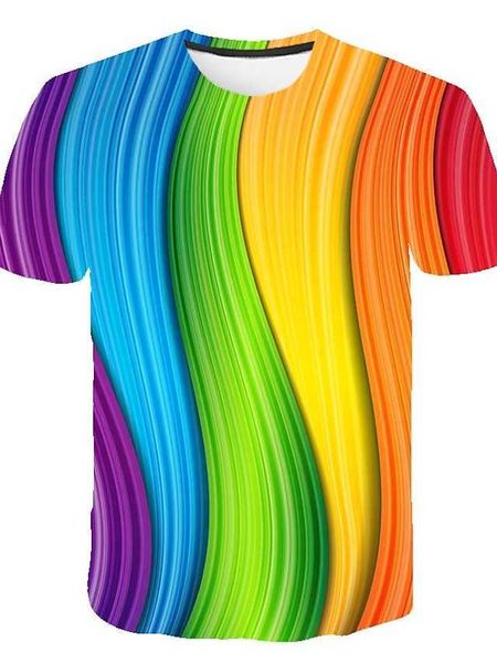 rukas universal shirt t-shirt graphic rainbow 3d neckline purple green rainbow large size party casual short sleeve printed clothing, White;black
rukas universal shirt t-shirt graphic rainbow 3d neckline purple green rainbow large size party casual short sleeve printed clothing, White;black