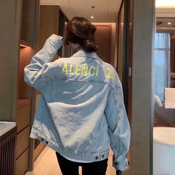 men's jackets spring and summer b family fluorescent yellow letter embroidery men's women's denim jacket cpts, Black;brown
men's jackets spring and summer b family fluorescent yellow letter embroidery men's women's denim jacket cpts, Black;brown