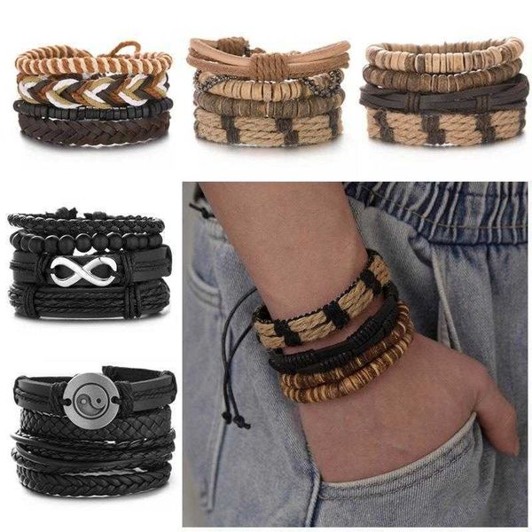 4 pack mens bracelet coconut shell wooden bead woven hand strap leather combination set, Golden;silver
4 pack mens bracelet coconut shell wooden bead woven hand strap leather combination set, Golden;silver