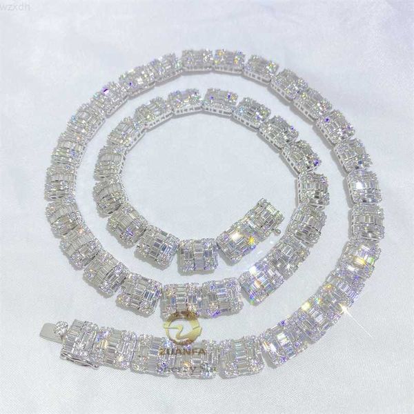 custom made vvs moissanite 10mm iced out baguette diamond cluster tennis chain, Silver
custom made vvs moissanite 10mm iced out baguette diamond cluster tennis chain, Silver