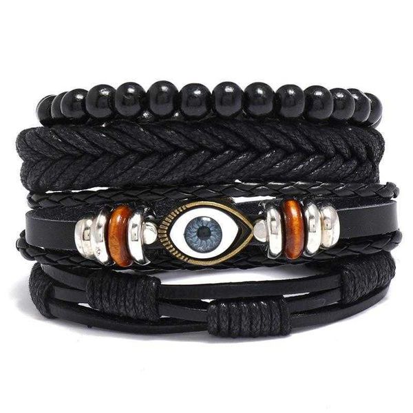simple diy four piece combination black leather bracelet vintage weave eye punk jewelry, Golden;silver
simple diy four piece combination black leather bracelet vintage weave eye punk jewelry, Golden;silver