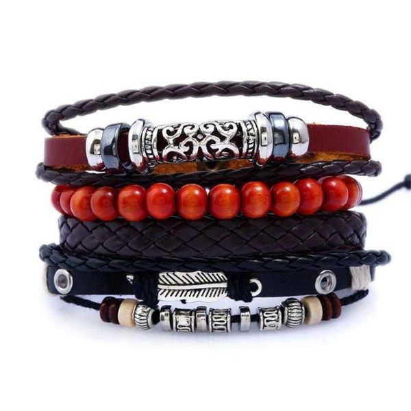 vintage weave diy cattle leather strands bracelet beaded hemp rope alloy mens ornament genuine, Black
vintage weave diy cattle leather strands bracelet beaded hemp rope alloy mens ornament genuine, Black