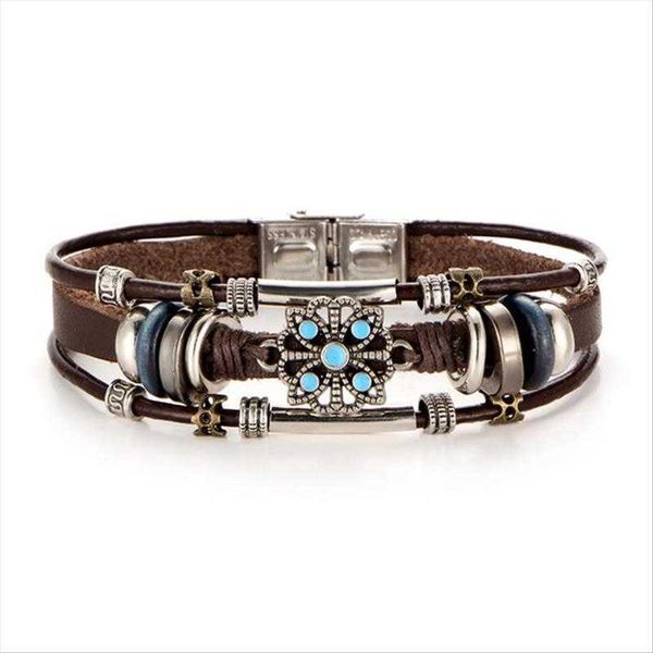 artificial leather bracelet innovative vintage punk style flower inlaid turquoise mens, Golden;silver
artificial leather bracelet innovative vintage punk style flower inlaid turquoise mens, Golden;silver