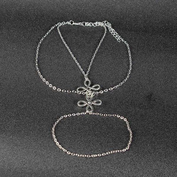 vintage anklet chain ornament beach seaside connecting finger double layer bracelet chinese knot, Black
vintage anklet chain ornament beach seaside connecting finger double layer bracelet chinese knot, Black