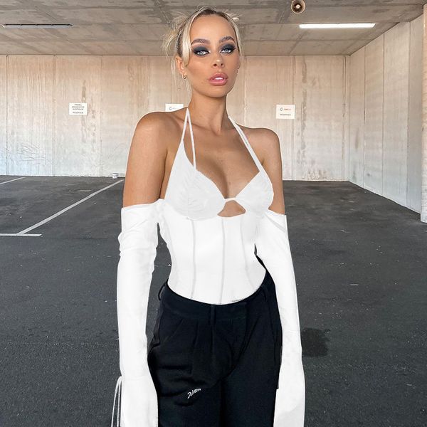 womens tshirt women mesh patchwork sheer blouses halter neck open back flared sleeve bandage shirts 230510, White
womens tshirt women mesh patchwork sheer blouses halter neck open back flared sleeve bandage shirts 230510, White