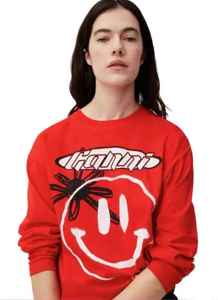 ganni tail women's clothing ga home 2023 autumn/winter new smiling face red long sleeve smiling long sleeve t-shirt women, White
ganni tail women's clothing ga home 2023 autumn/winter new smiling face red long sleeve smiling long sleeve t-shirt women, White