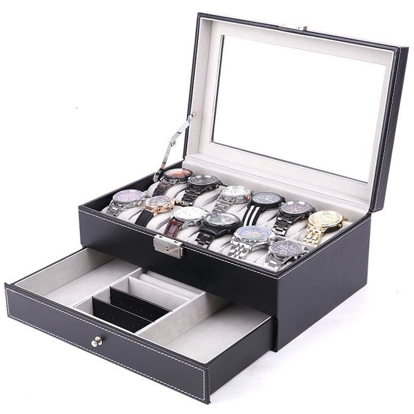 watch boxes cases 12 slot pu leather storage men women jewelry display drawer case 2tier organizer showcase with glass lid 230509, Black;blue
watch boxes cases 12 slot pu leather storage men women jewelry display drawer case 2tier organizer showcase with glass lid 230509, Black;blue