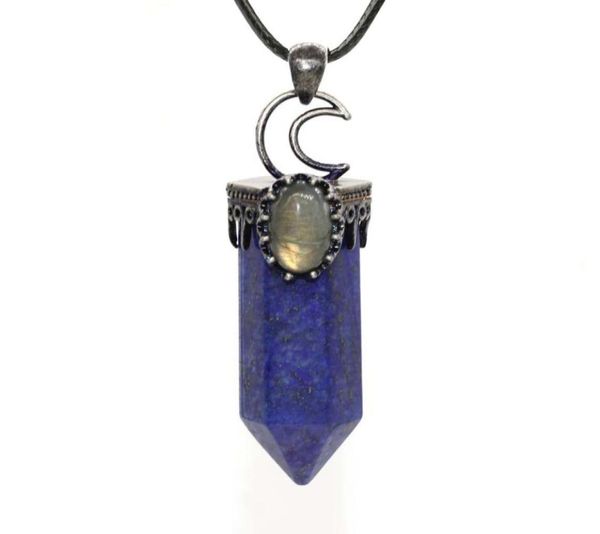 jln hexagon column gemstone pendant antique silver plated half moon accessory plus labradorite bead necklace with black leather co7714932
jln hexagon column gemstone pendant antique silver plated half moon accessory plus labradorite bead necklace with black leather co7714932