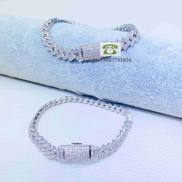 customized 8mm 10mm 13mm 1 row iced out jewelry bust down moissanite diamond cuban link bracelet women, Silver
customized 8mm 10mm 13mm 1 row iced out jewelry bust down moissanite diamond cuban link bracelet women, Silver