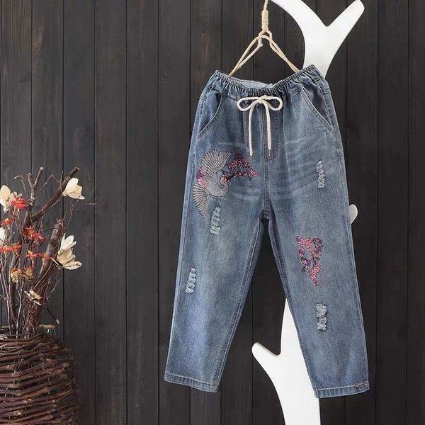 women's jeans women high waist baggy jeans woman harem denim pant summer vintage loose washed hole embroidery jean capris 3xl 230510, Blue
women's jeans women high waist baggy jeans woman harem denim pant summer vintage loose washed hole embroidery jean capris 3xl 230510, Blue