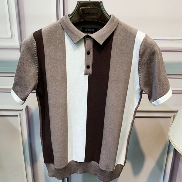 men's polos summer breathable polo short sleeve playera polo hombre slim men polo 3 color stitching knitted polo men 230510, White;black
men's polos summer breathable polo short sleeve playera polo hombre slim men polo 3 color stitching knitted polo men 230510, White;black