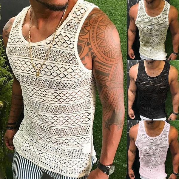 mens tank hollow breathable vest summer see through crewneck sleeveless muscle mesh shirts fitness 230509, White;black
mens tank hollow breathable vest summer see through crewneck sleeveless muscle mesh shirts fitness 230509, White;black