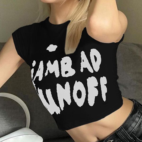 t shirts women's aesthetic y2k crop women korean fashion gothic haruku streetwear letter print tank summer vintage clothes ops ank op, Black;gray
t shirts women's aesthetic y2k crop women korean fashion gothic haruku streetwear letter print tank summer vintage clothes ops ank op, Black;gray