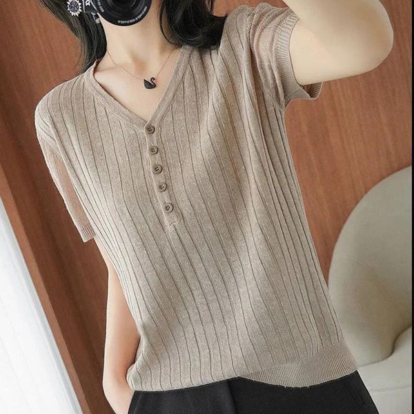 women's tshirt simple allmatch ice silk shortsleeved t shirt korean version loose and slim allmatch blouse large size knit 230510, White
women's tshirt simple allmatch ice silk shortsleeved t shirt korean version loose and slim allmatch blouse large size knit 230510, White